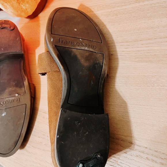 Franco Sarto Tan Suede Womens Loafer Shoes - Picture 4 of 8